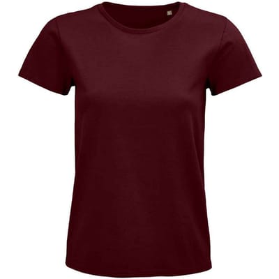 SOLS Dames/Dames Pioneer Organic T-shirt (Bourgondië)