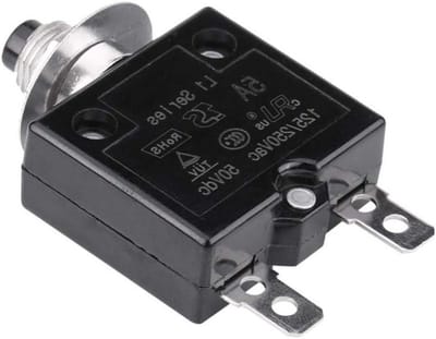 Stroomonderbreker Thermische Schakelaar - Overbelastingsbeveiliging Drukknop - Circuit Bescherming - Handmatige Reset Functie - 5 Ampère - Zwart