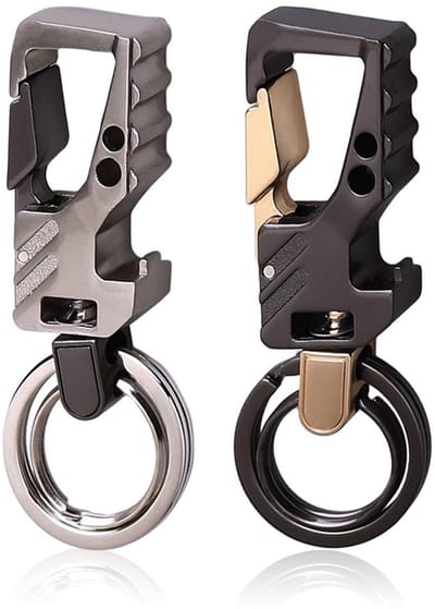 Nuosen Sleutelhanger, 2 stuks, metaal, flesopener, voor heren - ShopVlot