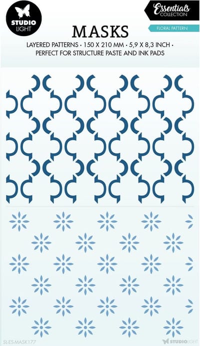 Mask stencil A5 Floral pattern - essentials nr. 177