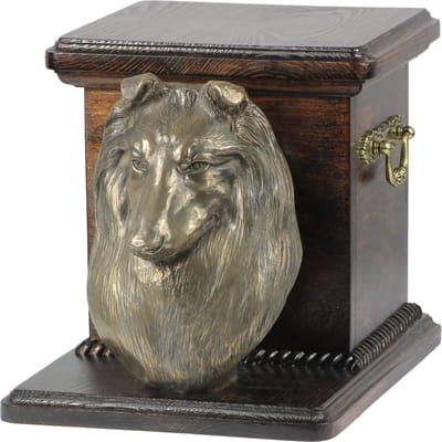 Elegante urn hond voor hondenas met beeldje van Schotse Herdershond