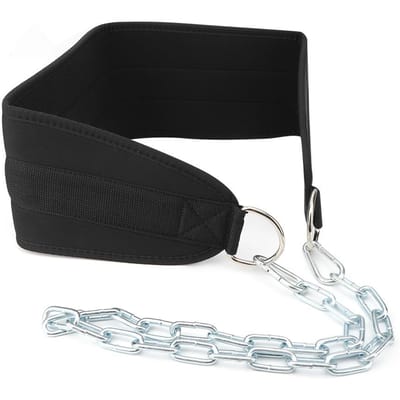 Ceinture lestée pour dips mi-longueur Force Pull Up Gym Sports Barre Haltère Disque Équipement de Fitness Double Anneau