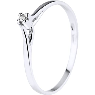 Solitaire Diamond 0,03 Cts White Gold Jewelry