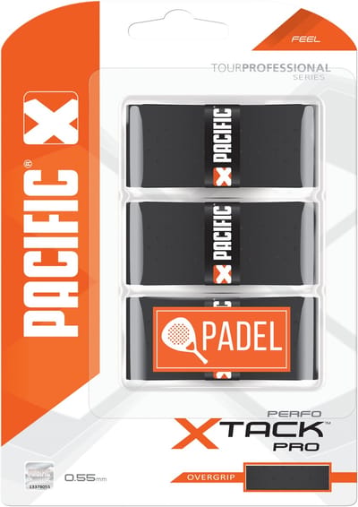 Pacific X Tack Pro Perfo Padel - Padelgrip - Overgrip - 0.55mm – Zwart