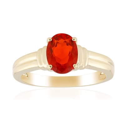 Cavill - Gouden ring - 375 geelgoud - AAA Mexicaanse vuur opaal 0,75 ct ovaal geslepen - Luxe ring met edelsteen, vuur opaal, klassiek sieraad