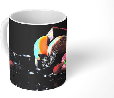 Mok - Koffiemok - Rustiek - Fruit - Kaas - Tafel - Stilleven - Mokken - 350 ML - Beker - Koffiemokken - Theemok