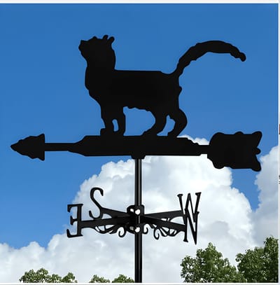 Metalen Windspinner met Dierenmotief - Smeedijzeren Tuin Decoratie voor Buiten - Ornament voor Daktuinen & Binnenplaatsen-Kittens-Belle‘s product-Belle's product