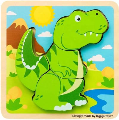 Puzzel - Dino - T-rex - Extra dikke stukken - 4st.