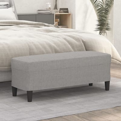 vidaXL - Bankje - 100x35x41 - cm - stof - lichtgrijs