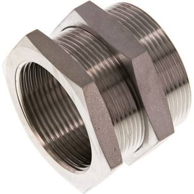 G 1 1/2'' x M54x2 F/M RVS Schotdoorvoer Koppeling 40 Bar - FL2S-FM-ST-112G-M54-B