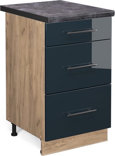 Vicco Fame-Line Keukenkasten – 50 cm, WB Antraciet Donkerblauw hoogglans