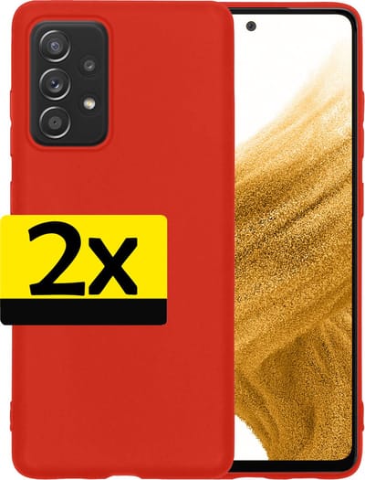 Hoesje - 2 Stuks - Geschikt voor Samsung Galaxy A53 - Sterk & Shockproof - Case Siliconen - Back Cover - Telefoon Hoes - Telefoonhoesjes - Rood