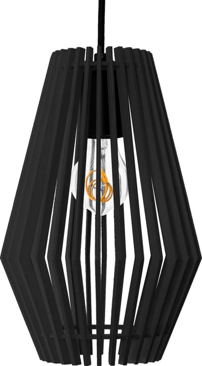 Groenovatie Design Hanglamp - Hout - E27 Fitting - ⌀20 cm - Zwart
