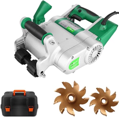 Wandgroefsnijmachine - Betonnen sleufsnijder - Nauwkeurig Groeven Frezen - Instelbare Diepte - 20-30 mm - Rood/Groen
