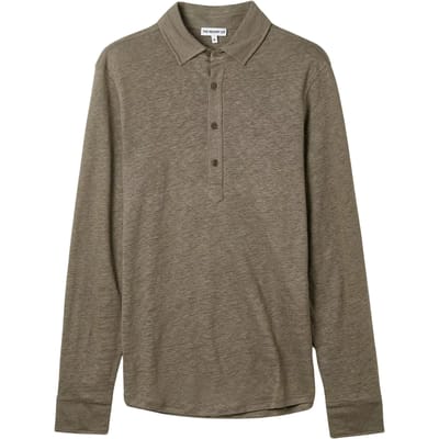 Poloshirt met lange mouwen in linnen jersey The Resort Co Popover