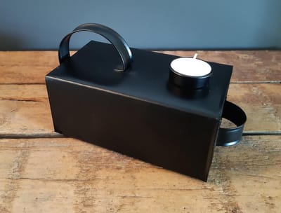 Metalen waxinelichthouder zwart XL
