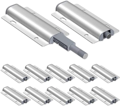 Dailygoods- Veersluitingen 12 Stuks - Magnetische Vergrendeling - Push-to-Opening - Robuust Roestvrij Staal - Duurzaam - Krachtig Veermechanisme - Deuropener