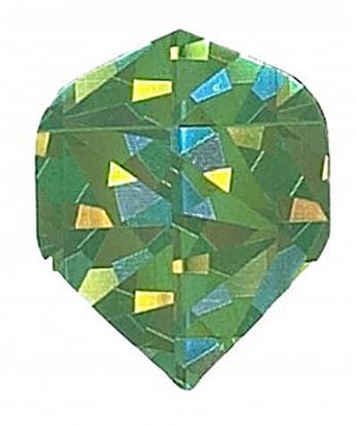 DLDarts - Holographic Standaard Flight - 75 micron - 1 set - Groen Diamond