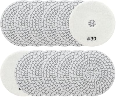 Diamant polijstpads set, 30-12 stuks, voor graniet, marmer, kwarts en kunststeen, 100 mm, natte polijstschijven voor haakse slijpers