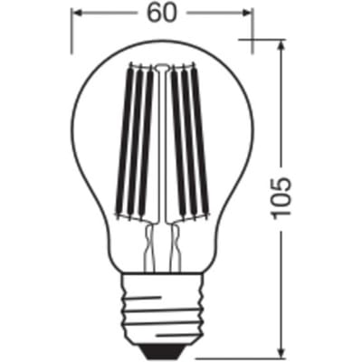 Osram Classic LED E27 Peer Filament Helder 7.2W 1521lm Ultra Efficiency - 840 Koel Wit | Vervangt 100W