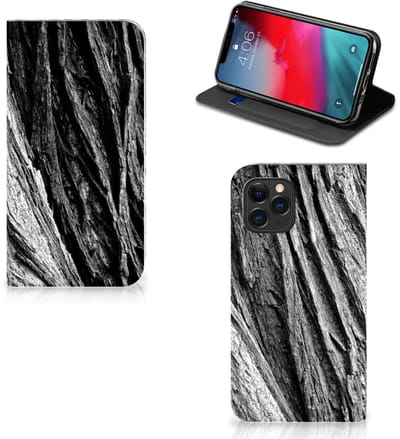 Book Wallet Case Apple iPhone 11 Pro Boomschors Grijs