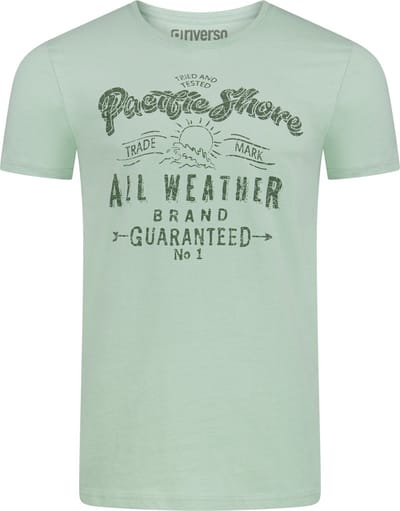 riverso Heren T-Shirt RIVLeon regular fit Groen S Ronde Hals Volwassenen - gemaakt van 100% katoen