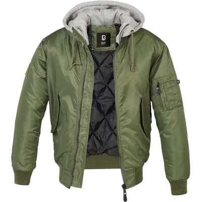 Brandit - Hooded MA1 Bomber jacket - 6XL - Groen/Grijs