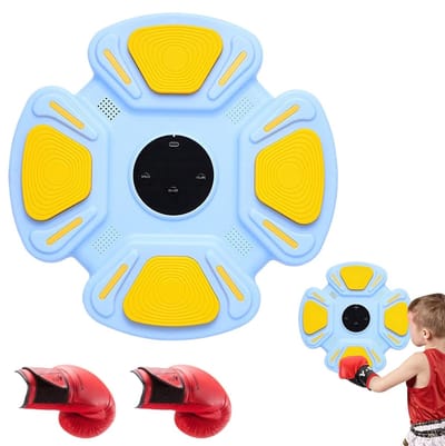 Muziek Boksmachine - Interactieve Trainer - Thuis Workout - Muurbevestiging Draadloos - 32x32x5 cm - Blauw