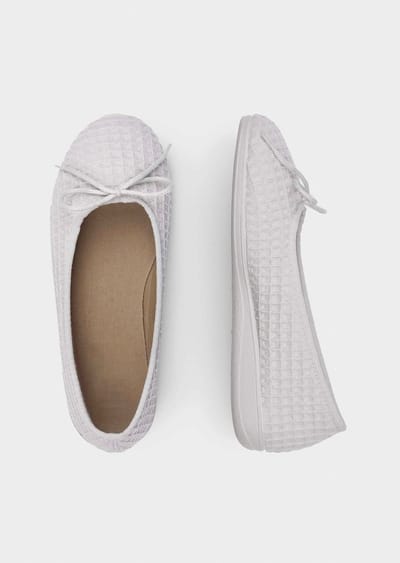 Ballerinapantoffels van katoen - grijs - Gr. 36 van Goldner Fashion