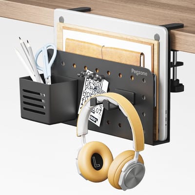 Bureau Organiser Zonder Boren - Ruimtebesparende Laptophouder met Pegboard Accessoires