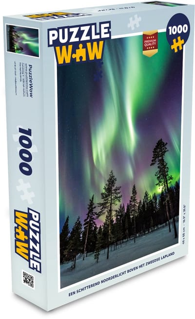 Puzzel Een schitterend noorderlicht boven het Zweedse Lapland - Legpuzzel - Puzzel 1000 stukjes volwassenen