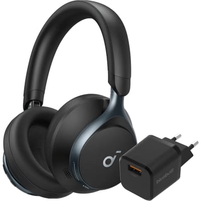 Soundcore Space One Zwart + BlueBuilt Quick Charge Oplader met Usb A Poort 18W Zwart