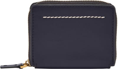 FOSSIL Leren Kaarthoes Westover Card Case Insignia Blue Donkerblauw