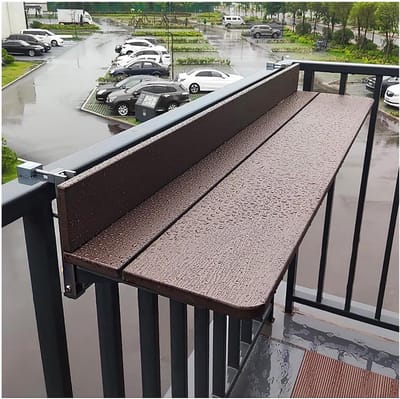 Balkonleuningtafel - Opklapbare tafel - Buitenruimte vergroten - In hoogte verstelbaar - 9 cm diep - Metaal