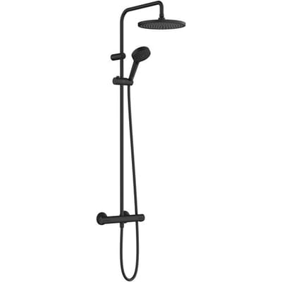 hansgrohe Vernis Blend - Showerpipe - EcoSmart waterbesparend - 240mm maat - 1 straalfunctie - Mat Zwart - Met thermostaat