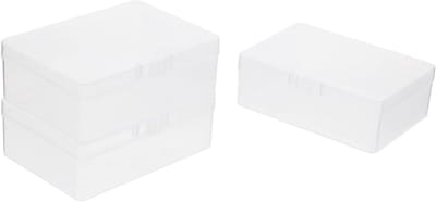 Lege Speelkaarten Opbergdozen: 3 Plastic Kaarthouders met Snap Sluitingen voor Standaard Pokerkaarten 10 x 7 x 3.5 cm, Ideaal voor Organisatie en Bescherming van Kaarten