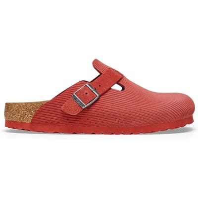 Gestempelde suède klompen Birkenstock Boston