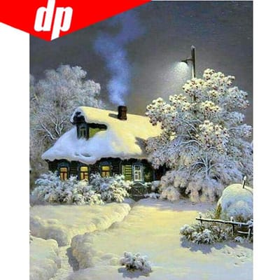 Plein diamant broderie paysage 5d diamant peinture cristal point de croix bricolage diamant 20X30 gray