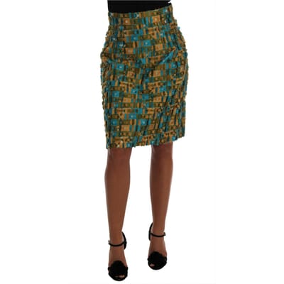Dolce & Gabbana Rechte Kokerrok in Multicolor Jacquard voor dames