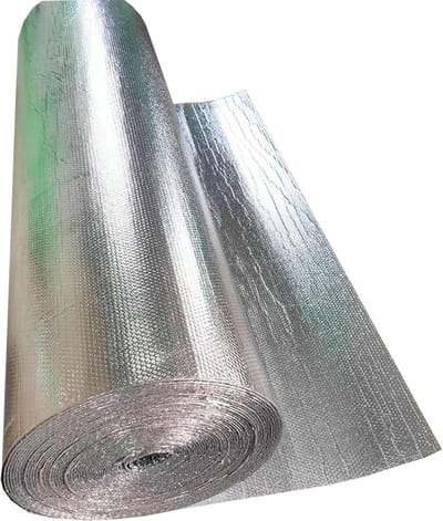 Isolatiefolie Rollen - Warmtefolie Vochtwerend - Energie Besparen - Aluminiumfolie Constructie - 25 m breed - Zilver
