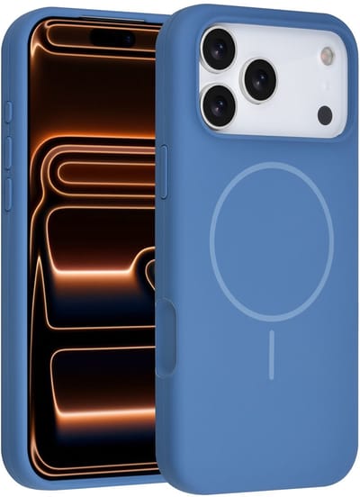 TUNIQ telefoonhoesje voor Apple iPhone 17 Pro Max - MagSafe siliconen backcover - Blauw
