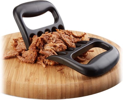 relaxdays vlees klauwen set van 2 - meat claws voor pulled pork - bbq klauwen - zwart