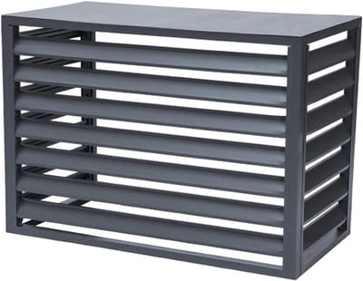 Airco Omkasting - Privacy Scherm - Buiten Decoratie - Aluminium Louvre - 100x50x70cm - Zwart