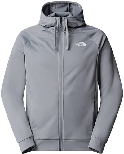 The north face reaxion 2.0 hooded full zip jack in de kleur grijs.