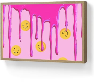 Nachtlampje 60x40 cm - Kinder lamp - Smiley - Roze - Glazuur - Tafellamp kinderkamer draadloos - Slaapkamer lampje - Bedlamp kinderen - Kinderlampje - Wandlamp babykamer - Nachtlampjes