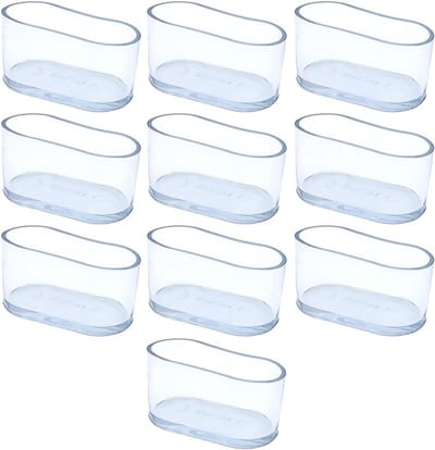 10x Ovale Stoel en Tafel Voetdoppen - Transparant PVC Beschermhoezen