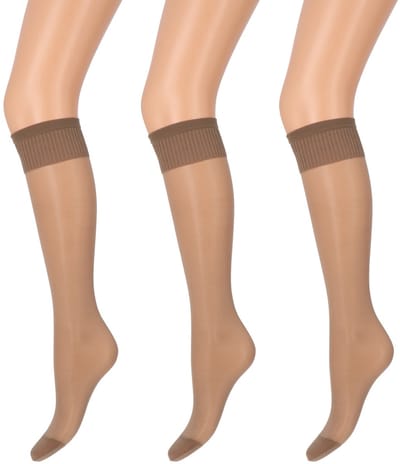 Marianne - Dames Kneehighs Antipress Lycra Panty - 20Den - 3-Pack - Maat One Size - Perle