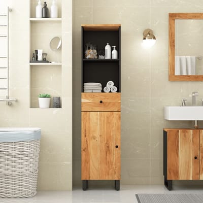 vidaXL - Badkamerwandkast - 38x33x160 - cm - massief - acaciahout