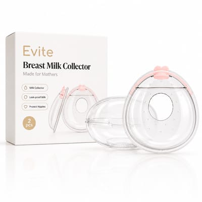 Evite Flow Breast Milk Collector - Vangt Moedermelk Op - Discreet in BH - Lekschalen - Zacht Siliconen - 2 x 35 ml