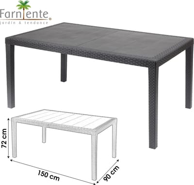 Farniente - Tuintafel Queensize 150 x 90 x 72cm - Urban Living Eettafel